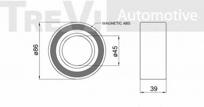 TREVI AUTOMOTIVE wb1698 -  Комплект подшипника ступицы колеса